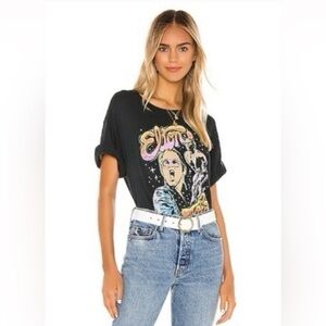 Free People Daydreamer Washed Black Elton John Tee